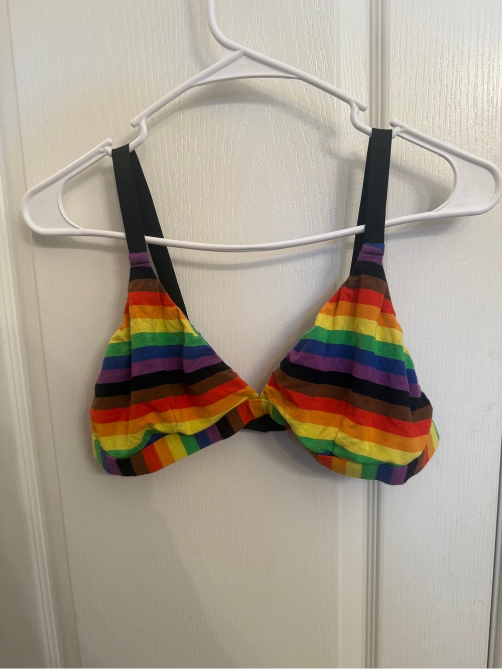 Rainbow Stripe Wireless Bralette MeUndies lgbtq
